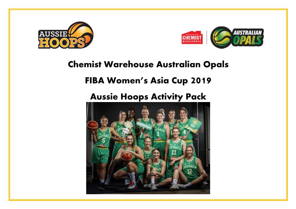 Chemist Warehouse Australian Opals FIBA Women's Asia Cup 2019