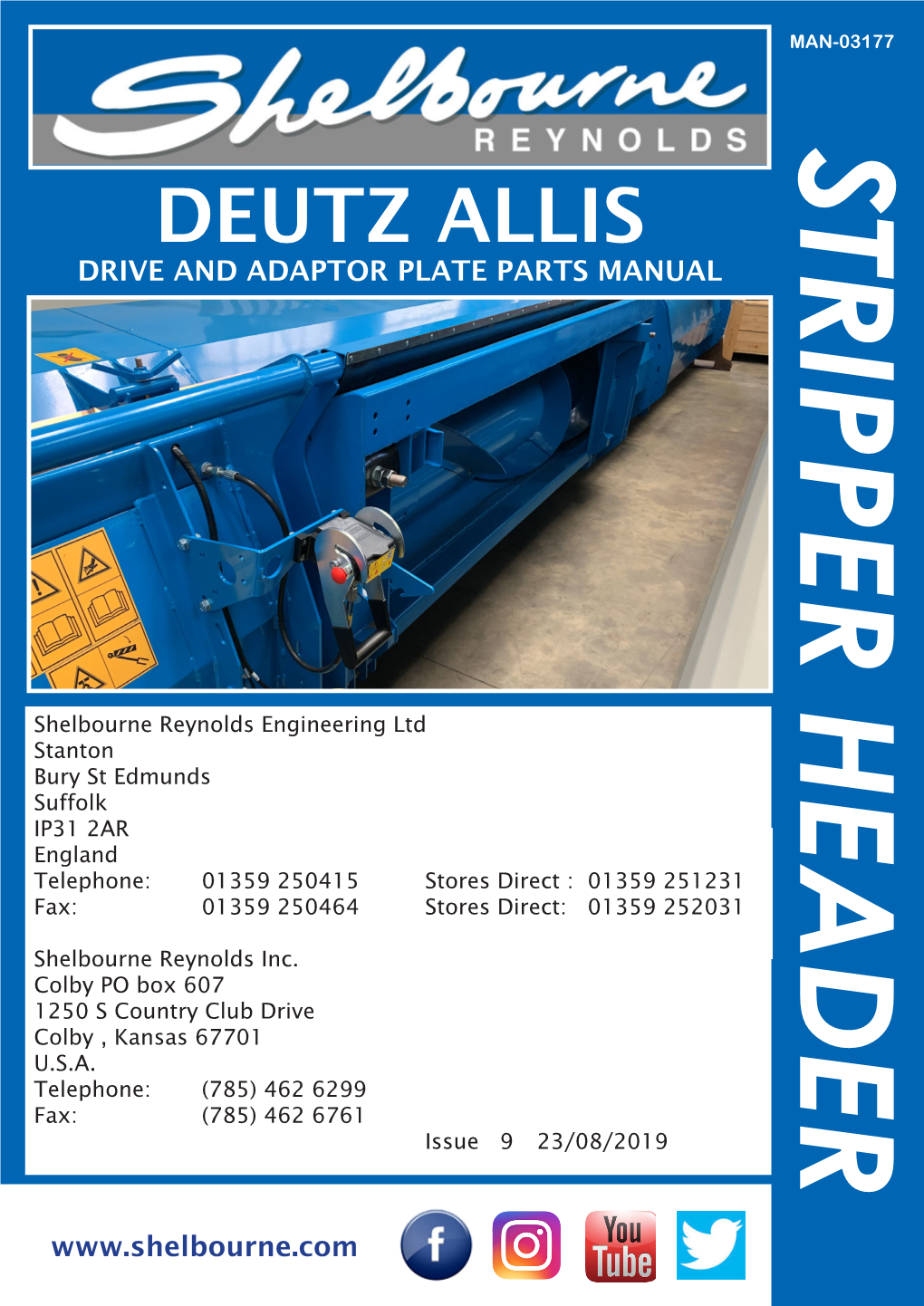 Deutz Allis Drive and Adaptor Plate Parts Manual