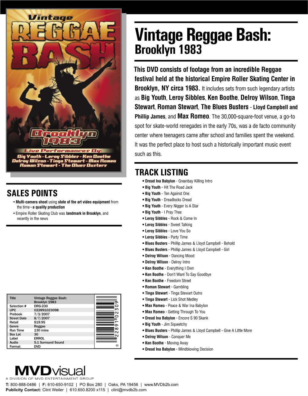 Vintage Reggae Bash: Brooklyn 1983