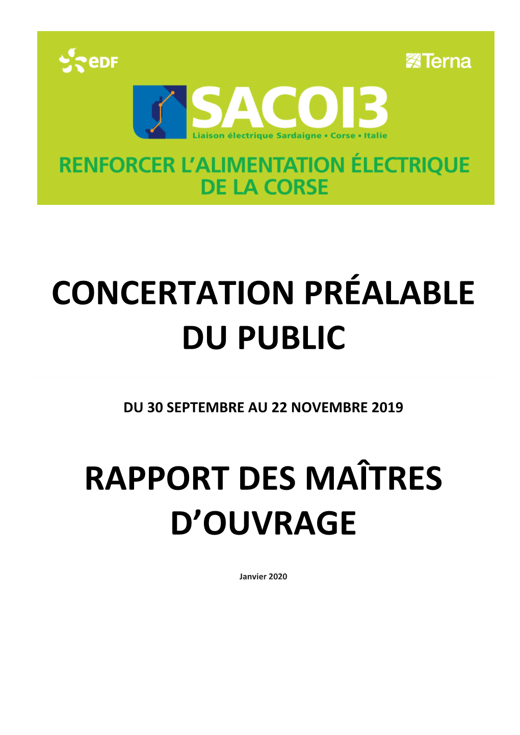Concertation Préalable Du Public Rapport Des Maîtres