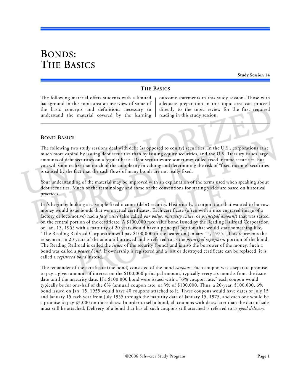 BONDS: the BASICS Study Session 14