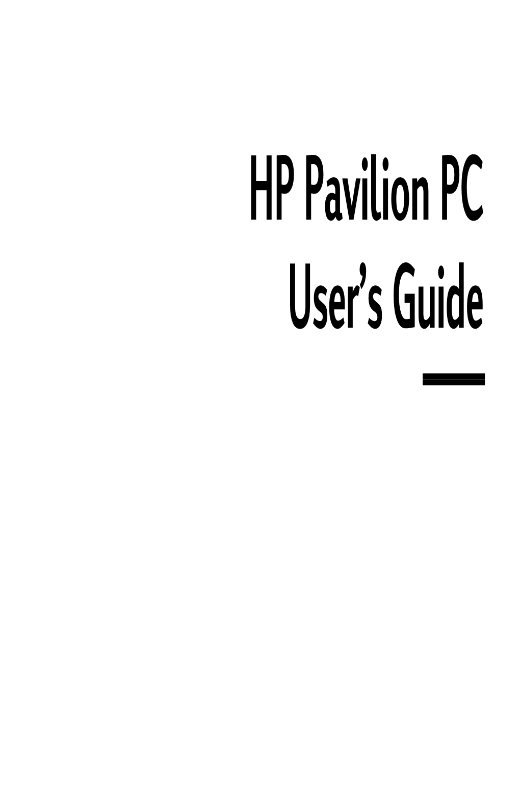 HP Pavilion PC User's Guide