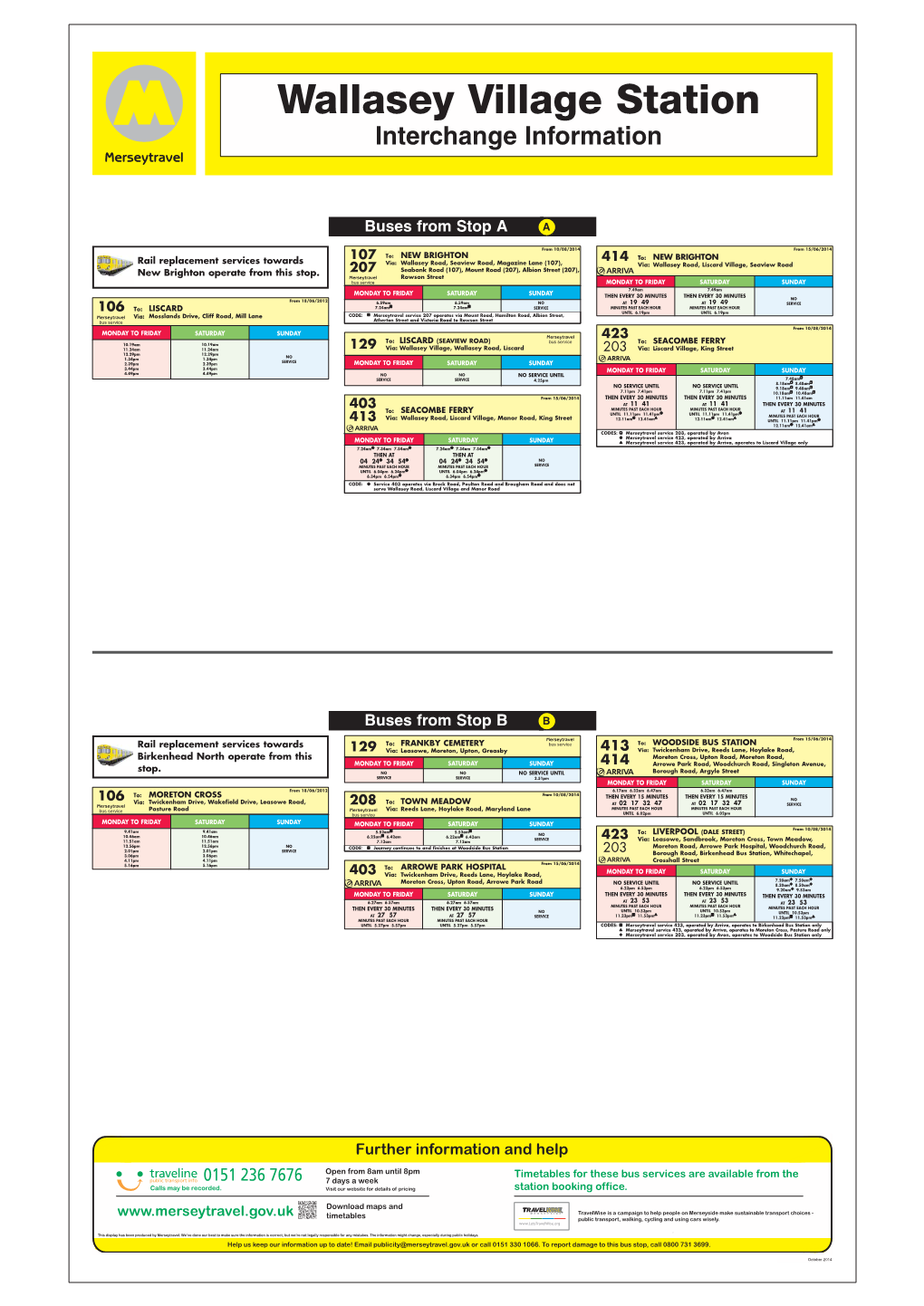 Wallasey Village Station Interchange Information