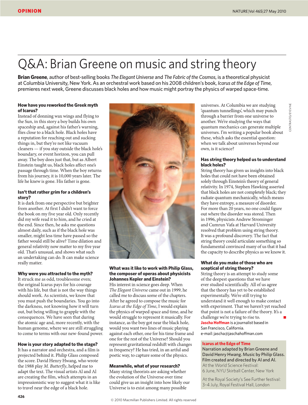 Brian Greene on Music and String Theory