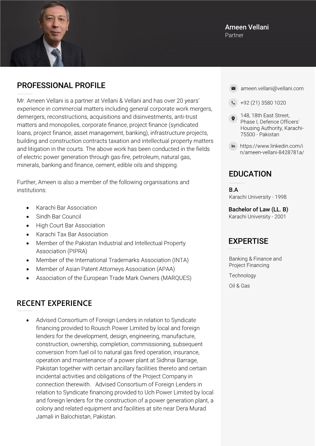 Professional Profile Expertise Recent