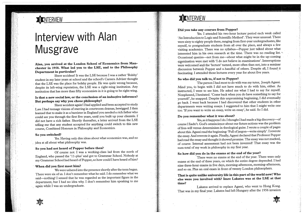 Alan Musgrave Interview