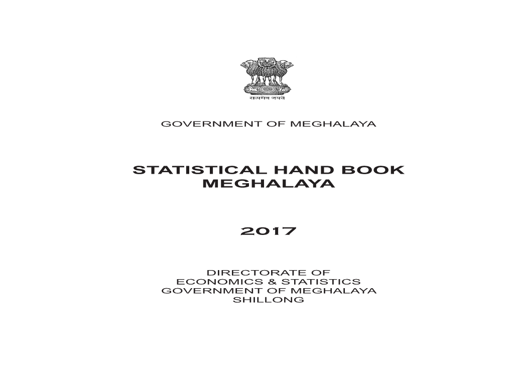 Statistical Hand Book Meghalaya 2017