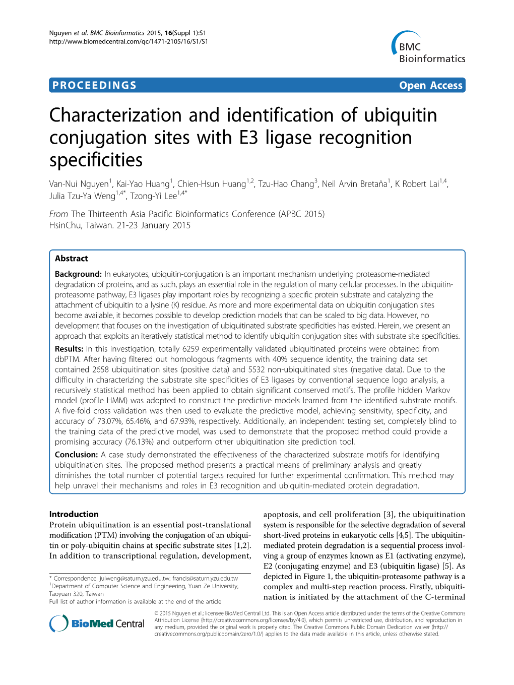 Characterization and Identification of Ubiquitin Conjugation Sites with E3
