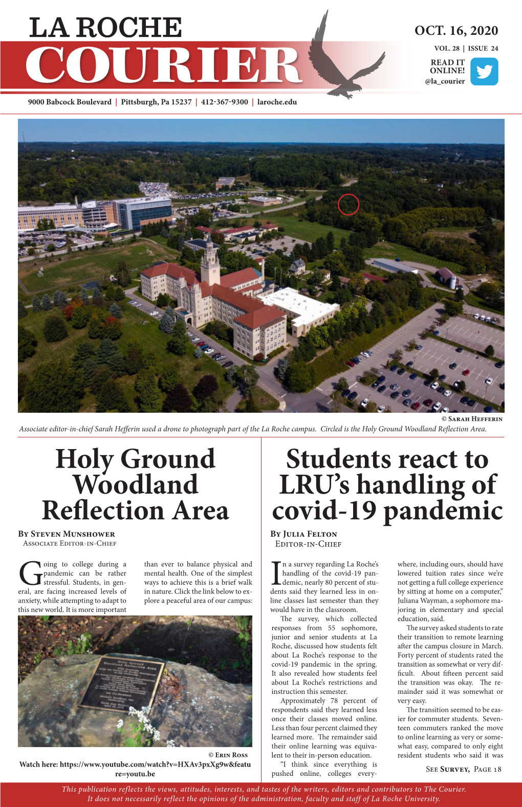 Holy Ground Woodland Reflection Area Students React to LRU's Handling of Covid-19 Pandemic