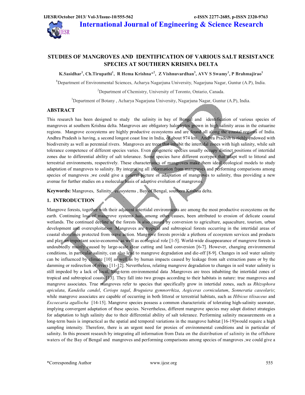 International Journal of Engineering & Science Research