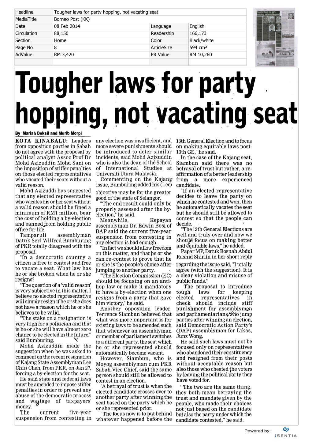 Tougher Laws for Party Hopping, Not Vacating Seat