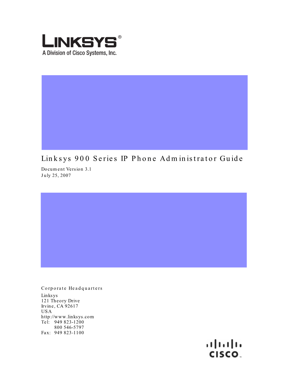 Linksys 900 Series IP Phone Administrator Guide