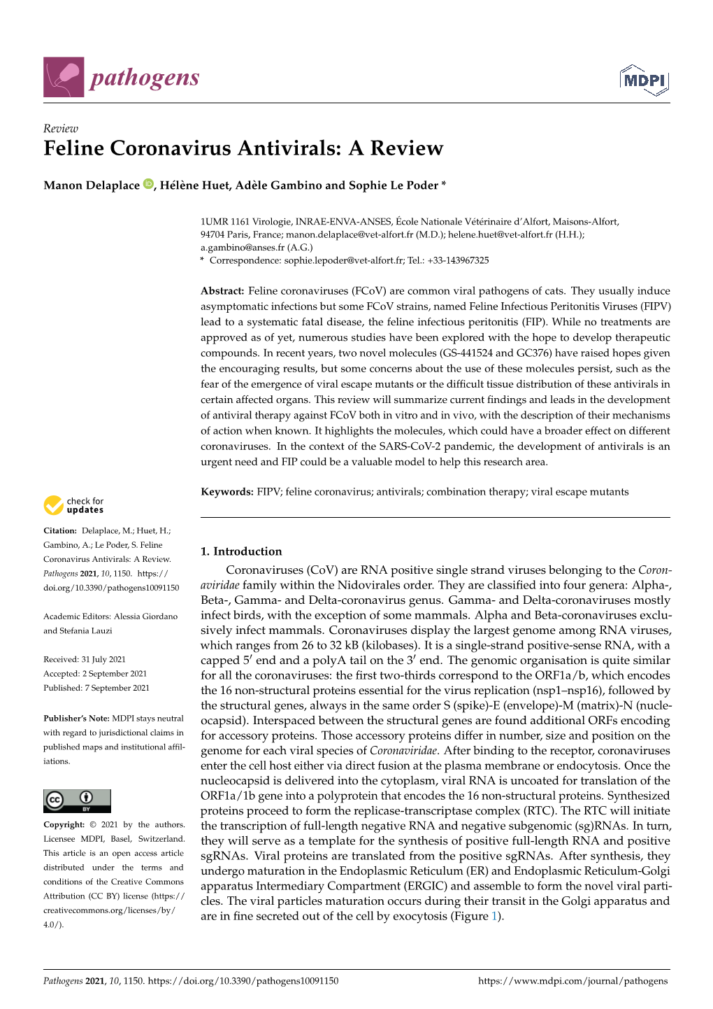 Feline Coronavirus Antivirals: a Review