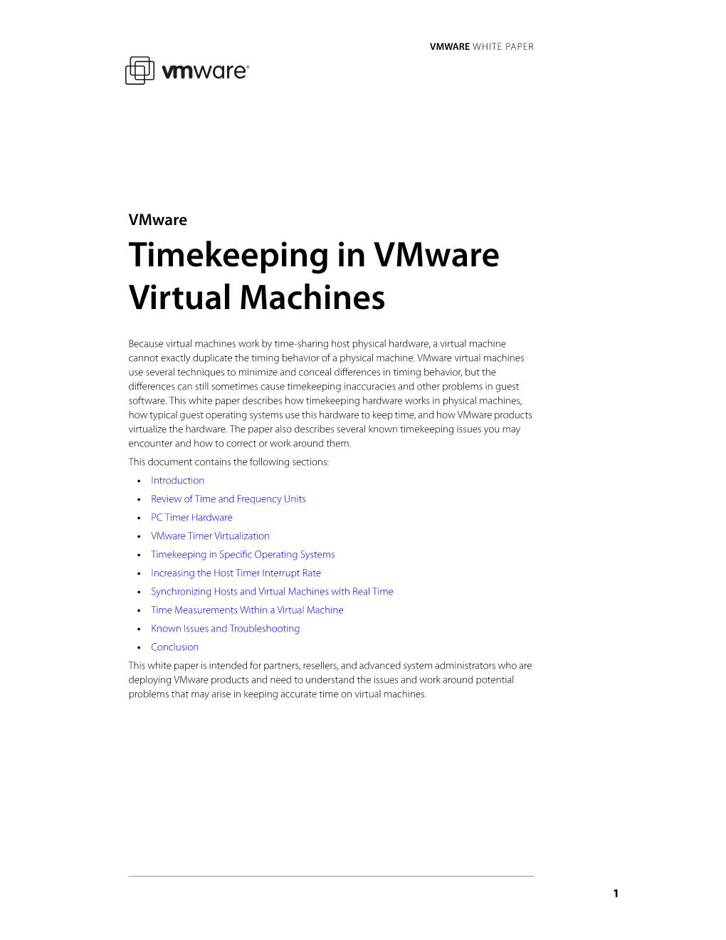 Timekeeping in Vmware Virtual Machines
