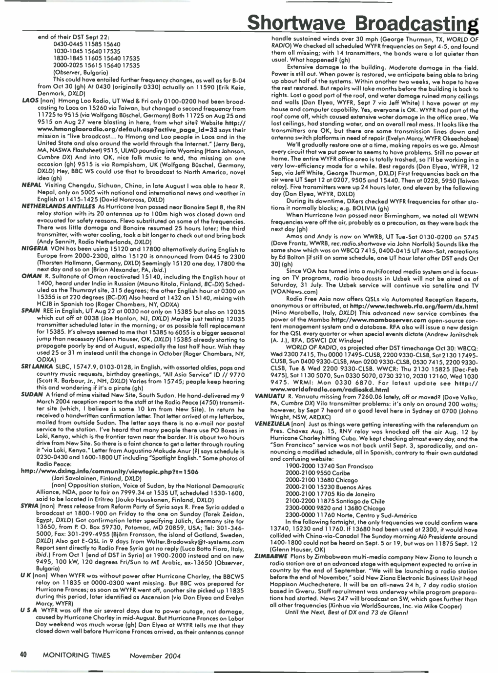 Shortwave Broadcasting