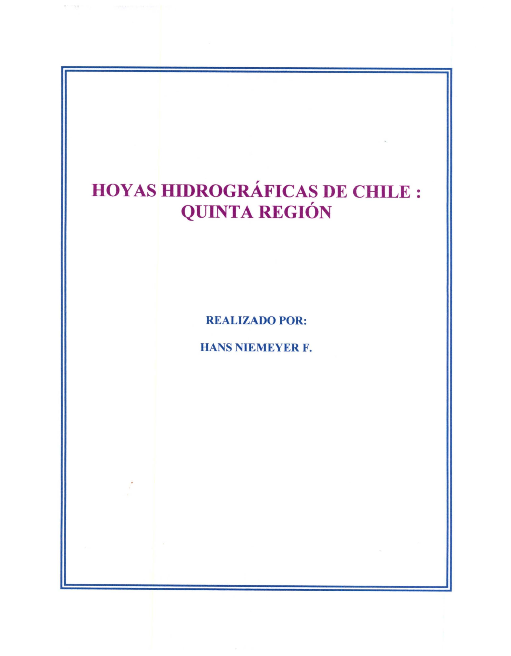Hoyas Hidrográficas De Chile: Quinta Región