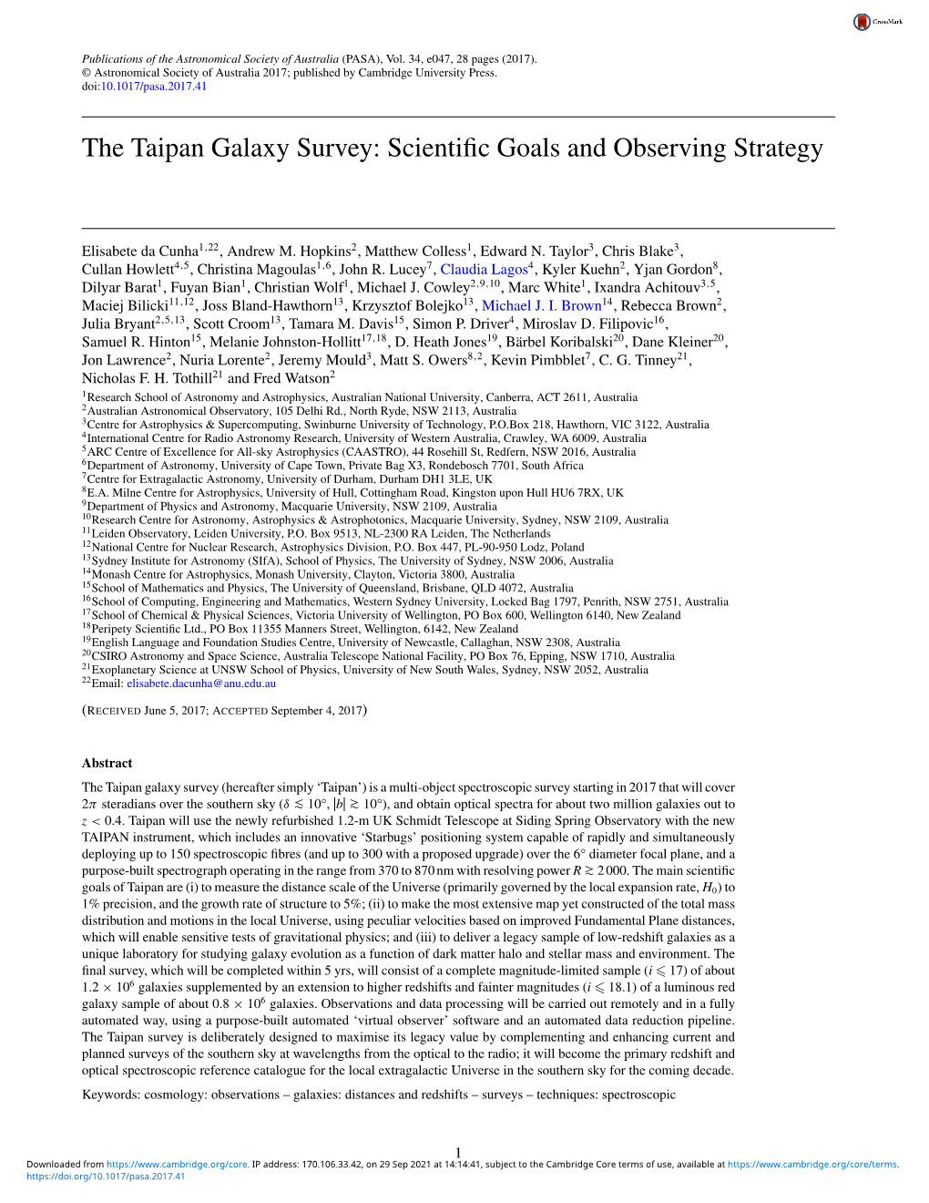 The Taipan Galaxy Survey: Scientific Goals and Observing Strategy