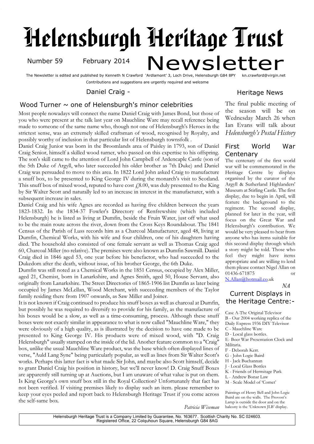 HHT Newsletter February 2014