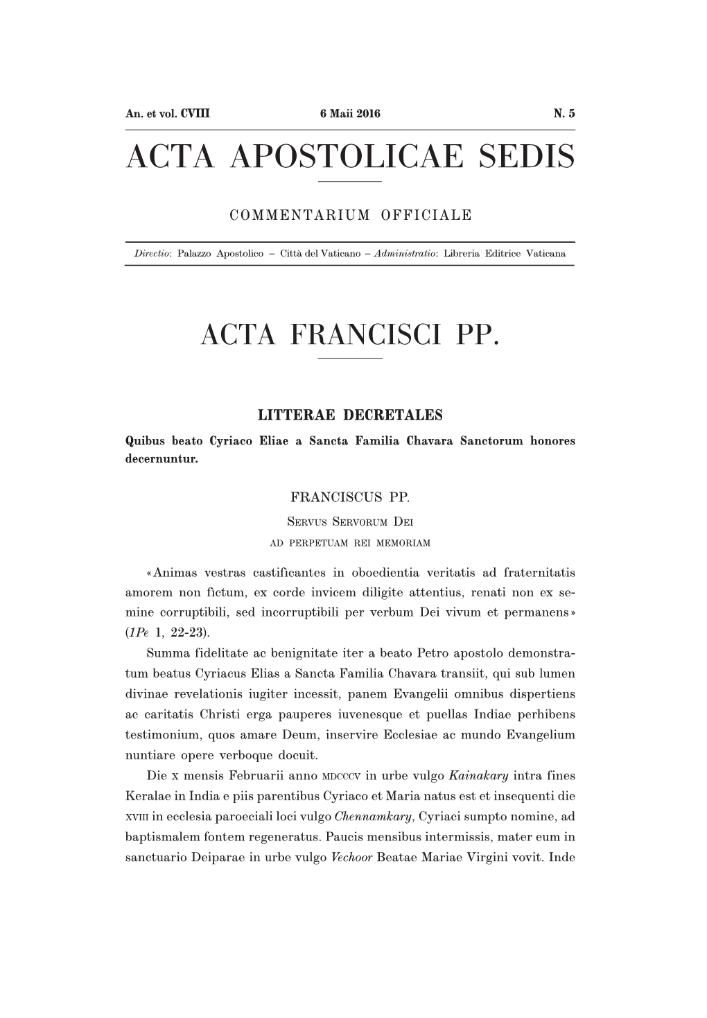 Acta Apostolicae Sedis