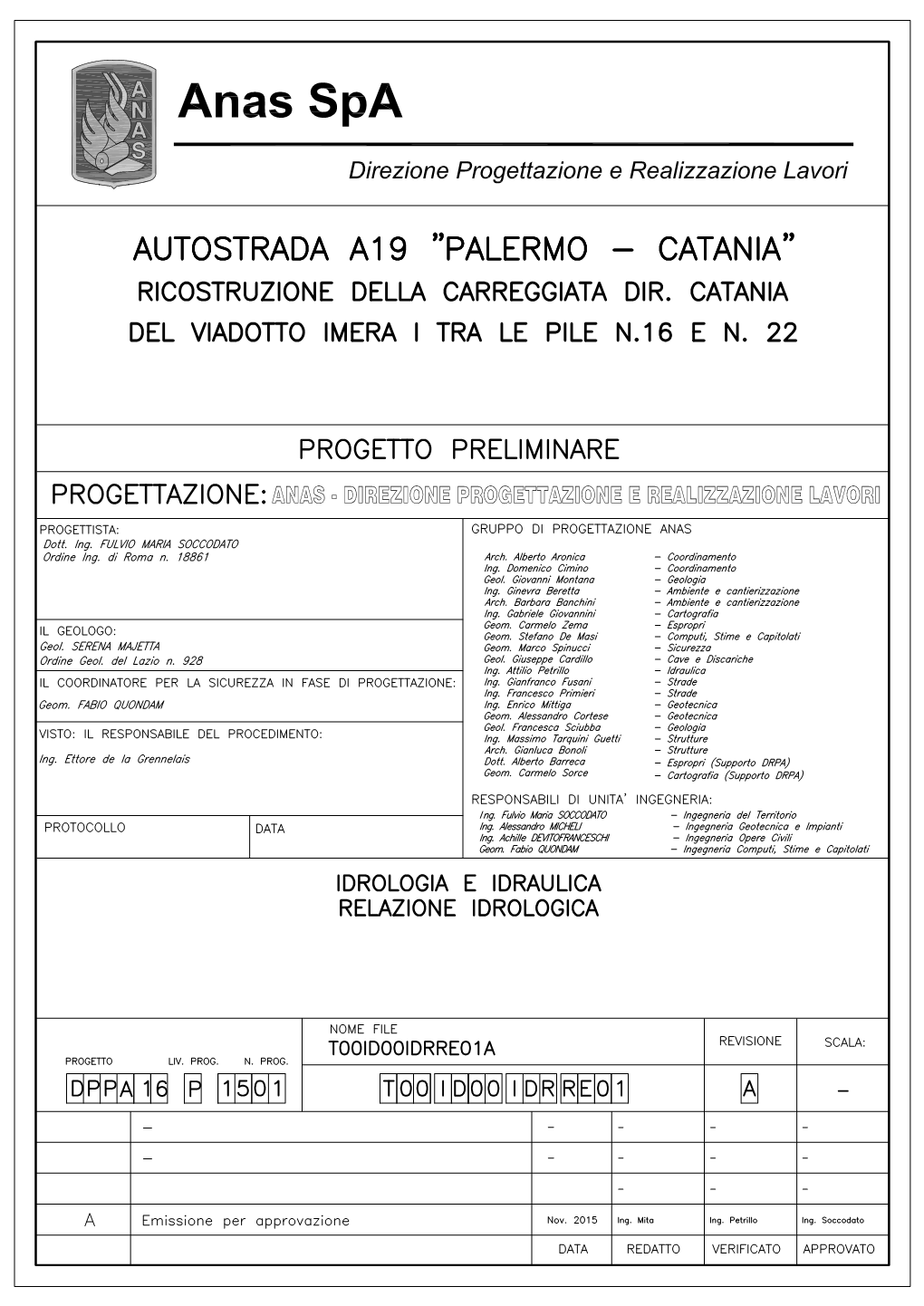 Relazione Idrologica ANAS S.P.A