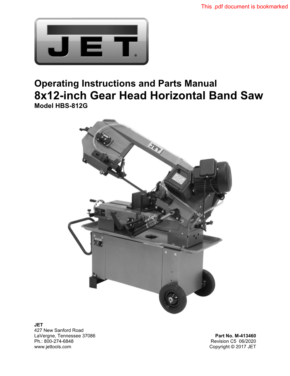 8X12-Inch Gear Head Horizontal Band Saw Model HBS-812G