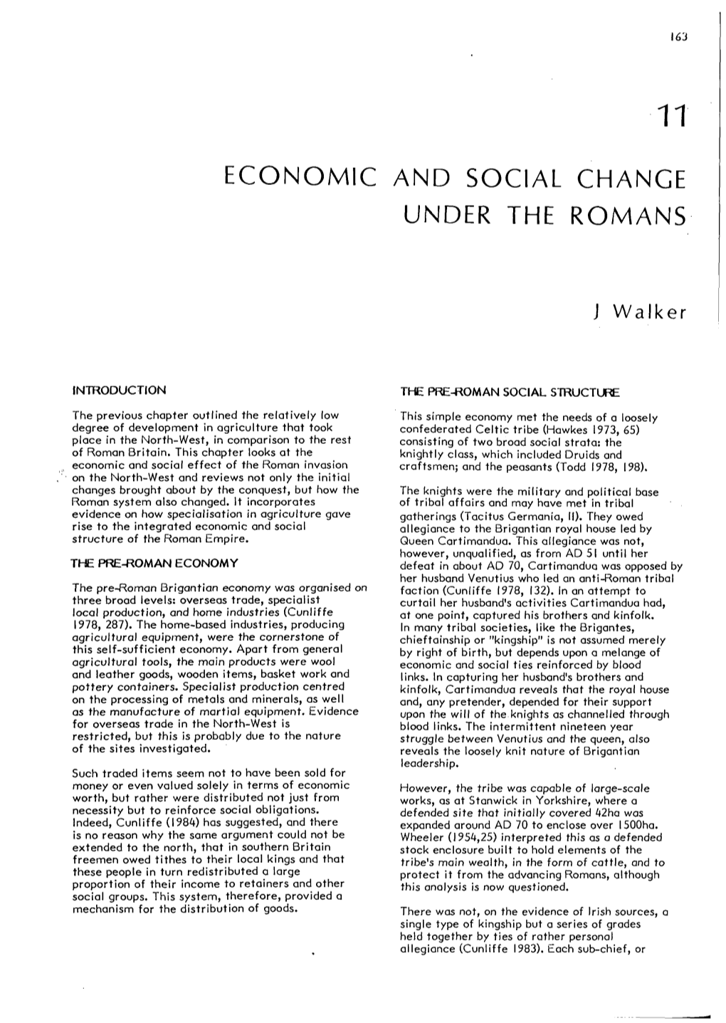 Economic and Social Chance Under the Romans