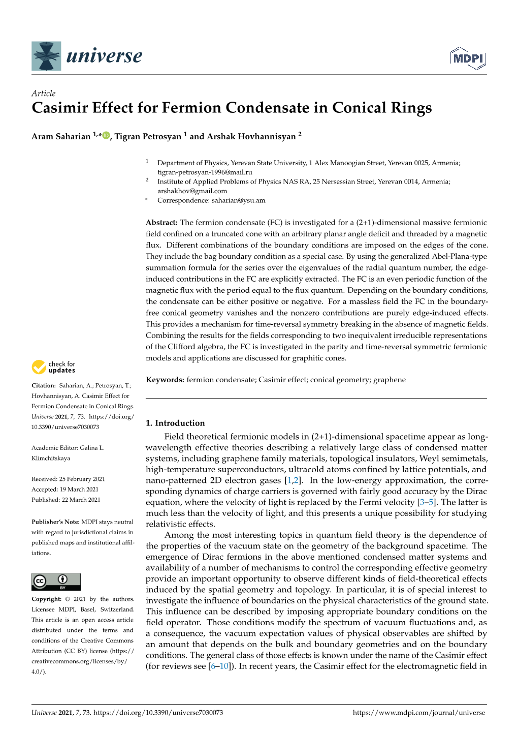 Casimir Effect for Fermion Condensate in Conical Rings