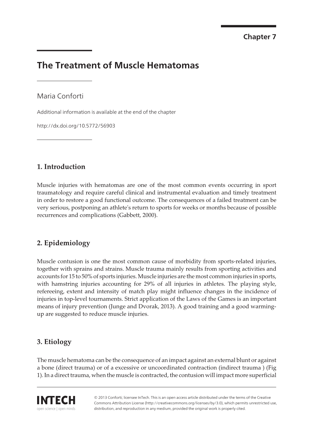 The Treatment of Muscle Hematomas