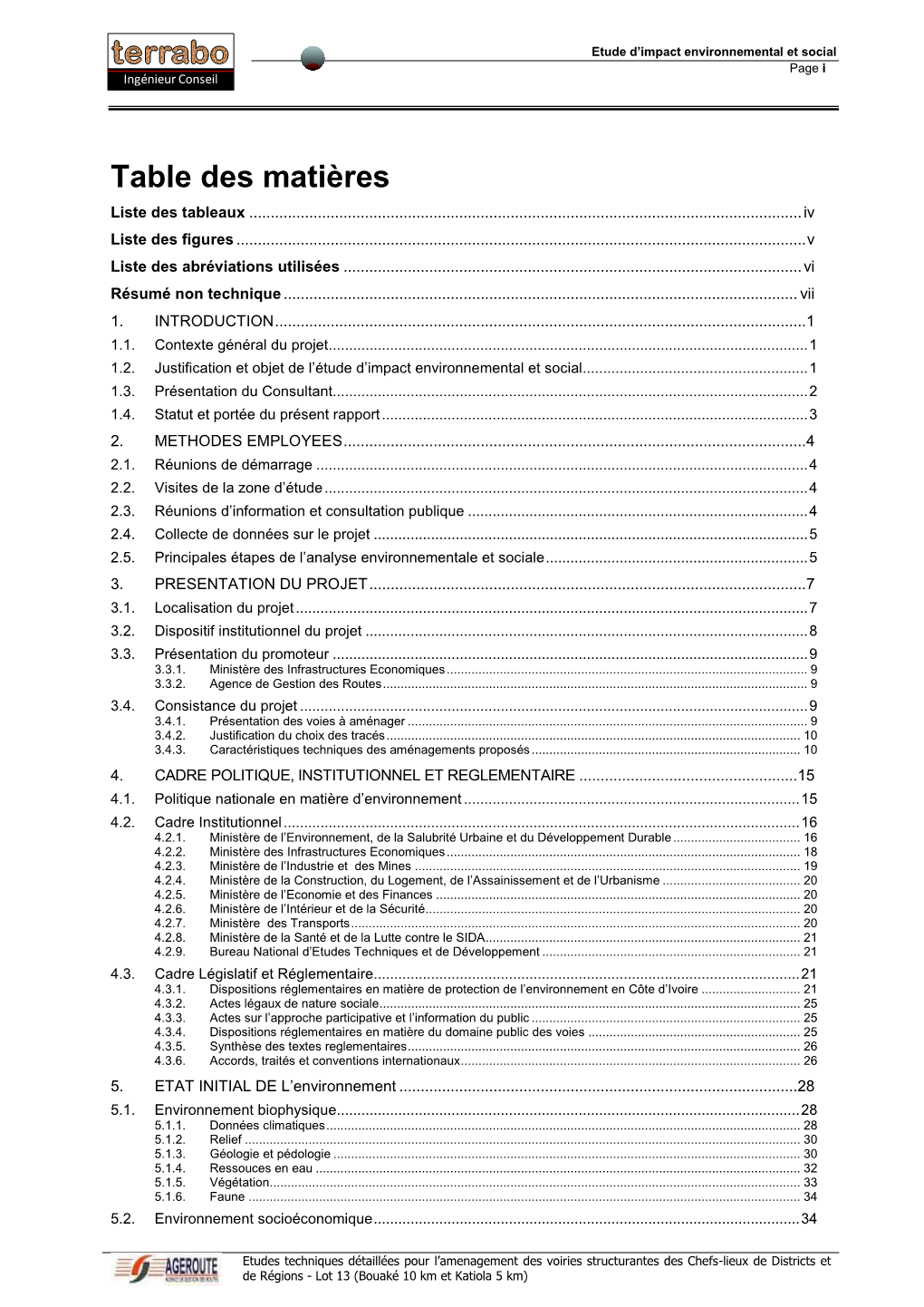 Table Des Matières Liste Des Tableaux