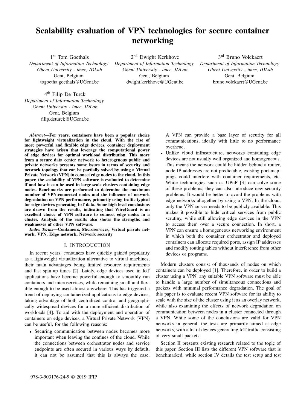 Scalability Evaluation of VPN Technologies for Secure Container Networking