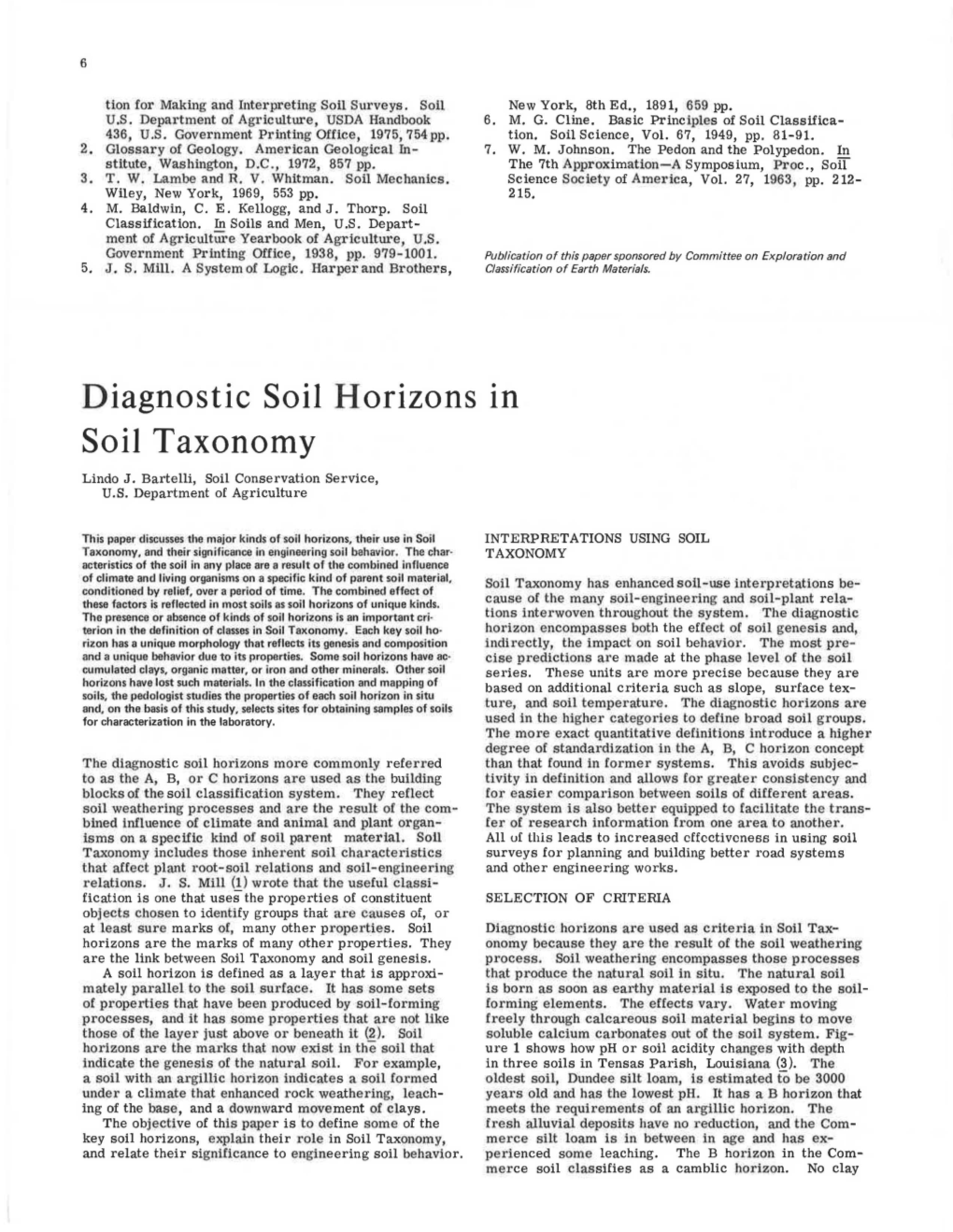 Diagnostic Soil Horizons in Soil Taxonomy Lindo J