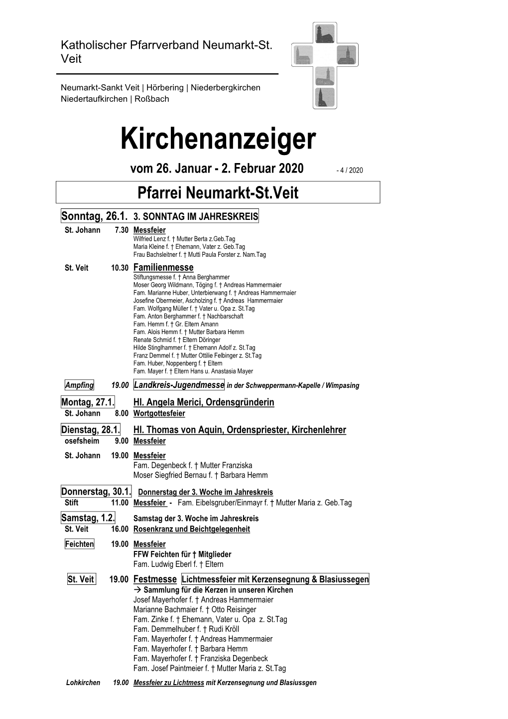 Pfarrei Neumarkt-St.Veit Sonntag, 26.1