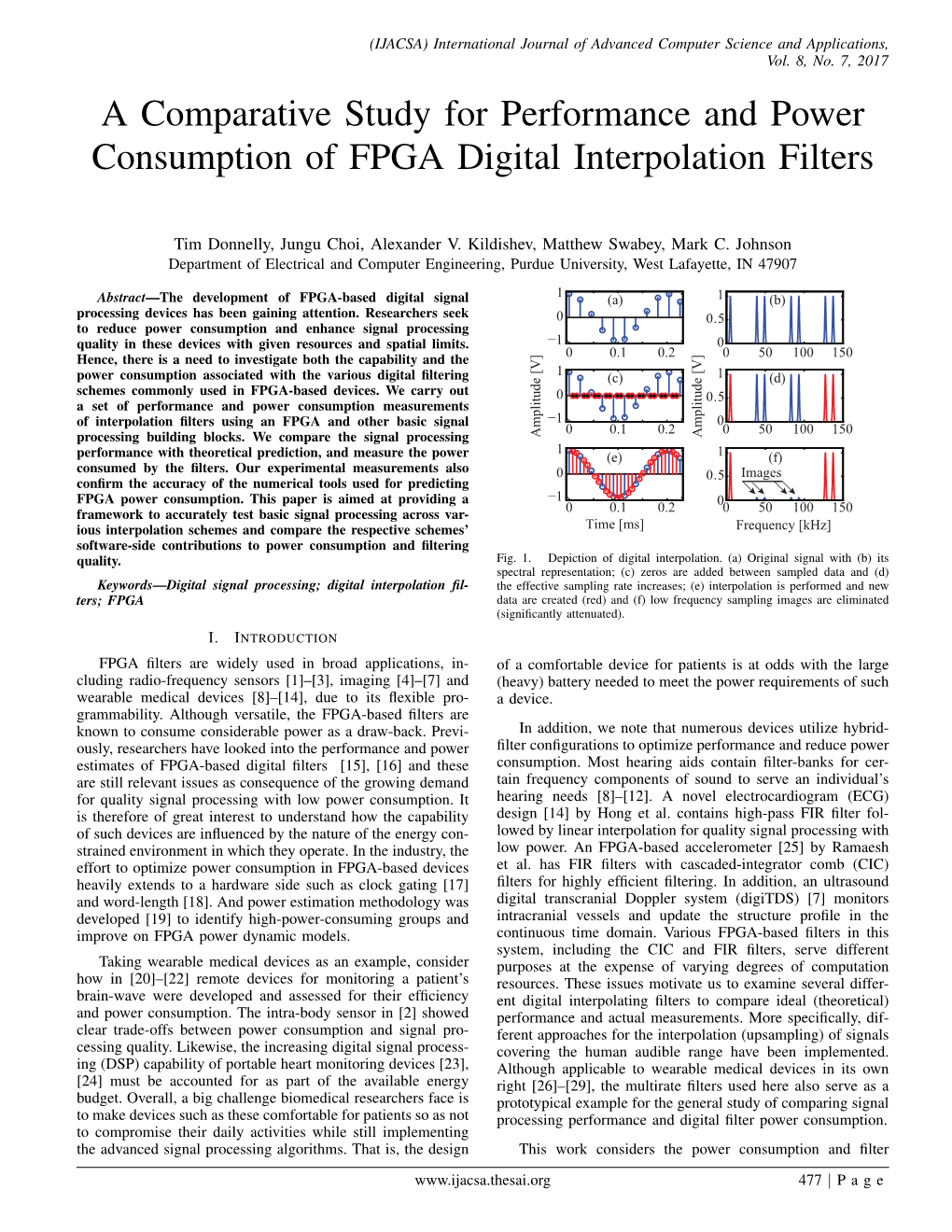 A Comparative Study for Performance and Power Consumption of FPGA Digital Interpolation Filters