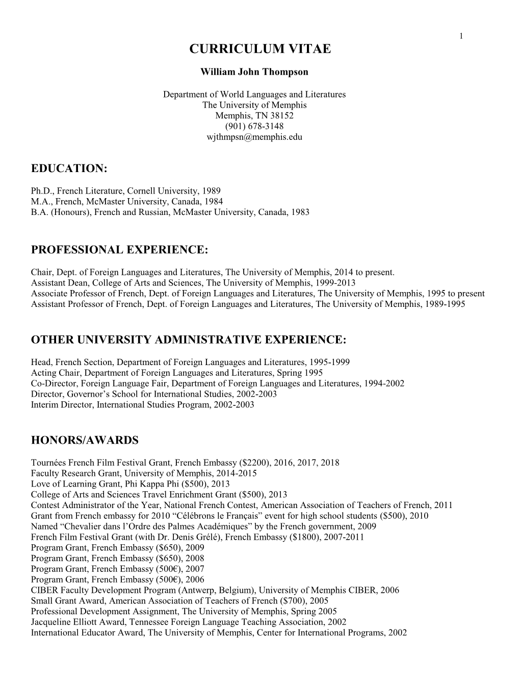 Curriculum Vitae