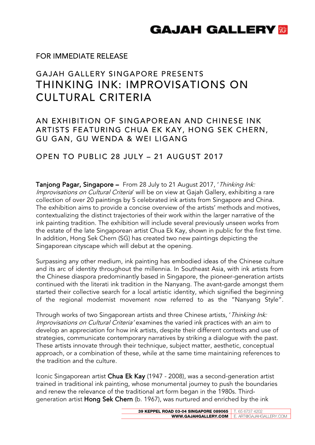 Thinking Ink: Improvisations on Cultural Criteria