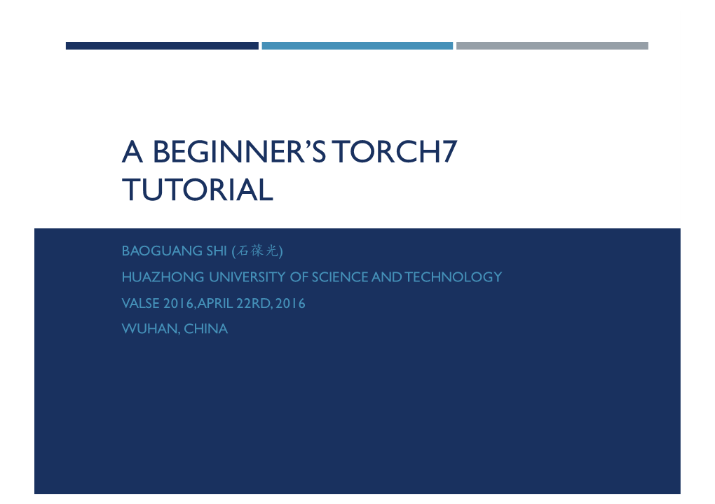 A Beginner's Torch7 Tutorial