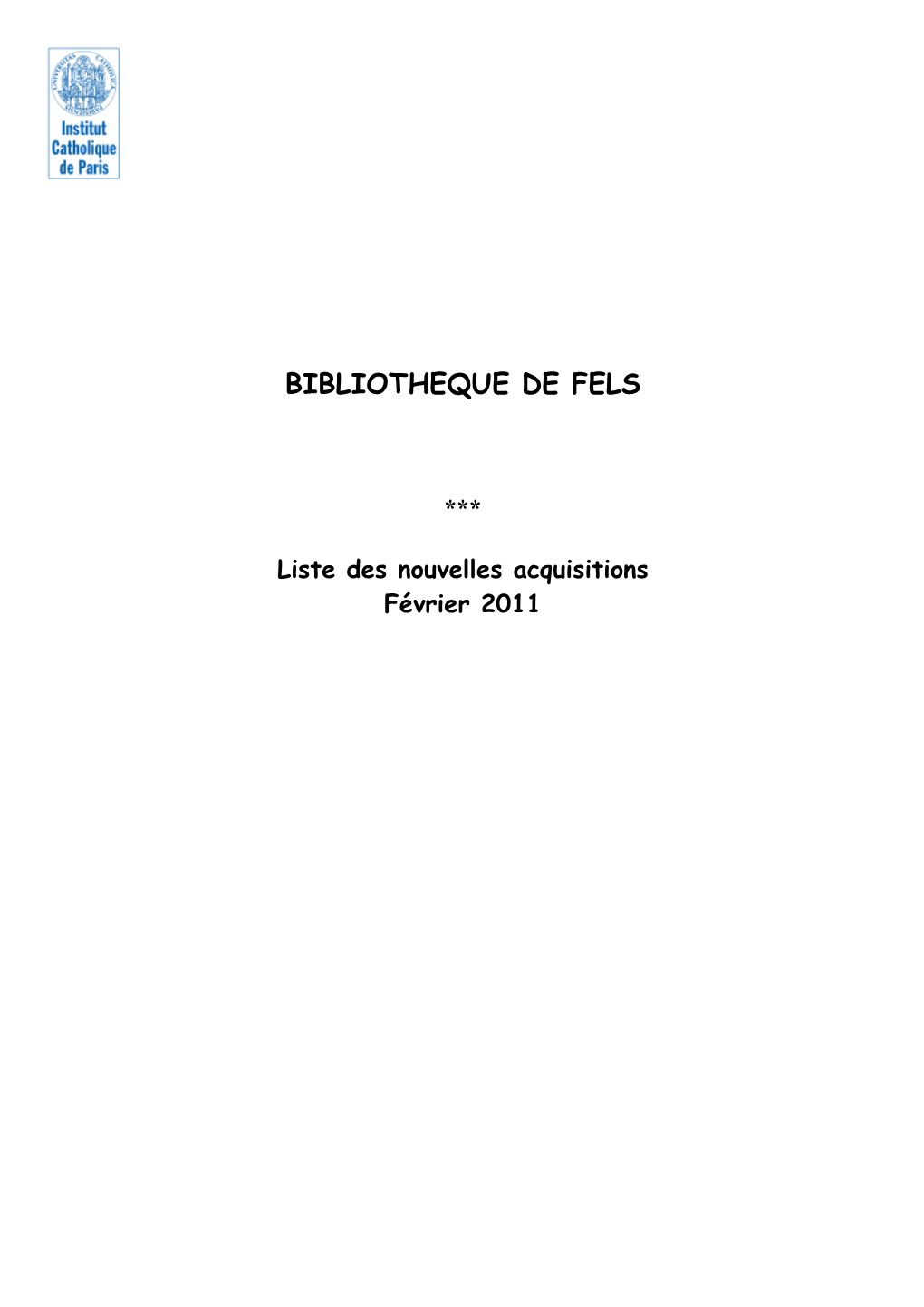 Bibliotheque De Fels