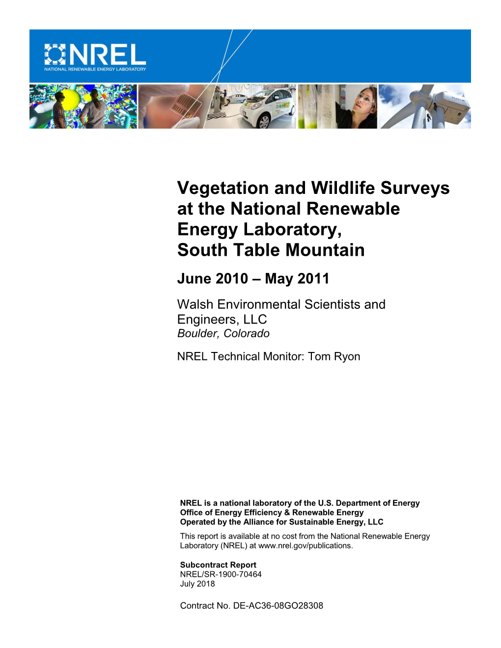 Vegetation and Wildlife Surveys at the National Renewable