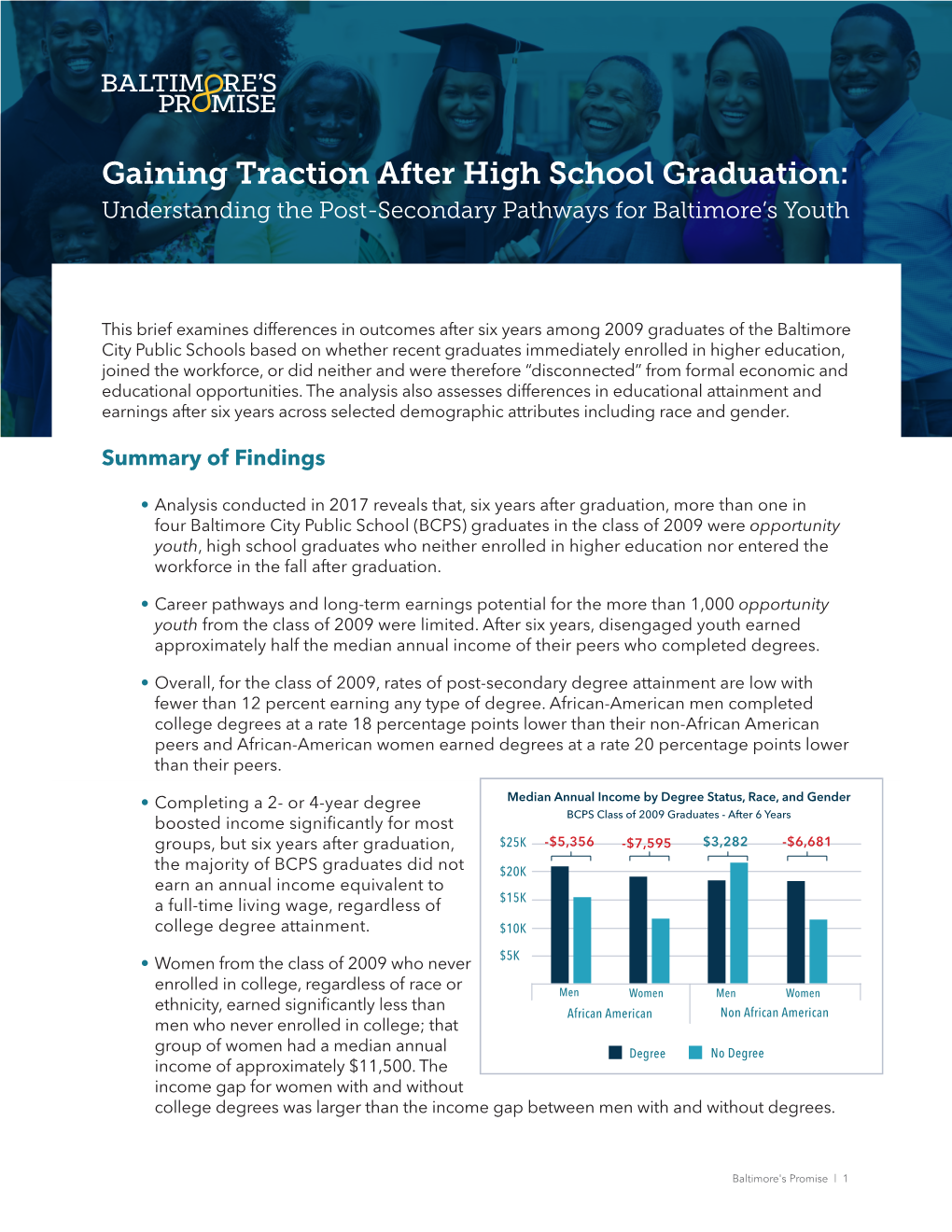 Gaining Traction After High School Graduation: Understanding the Post-Secondary Pathways for Baltimore’S Youth