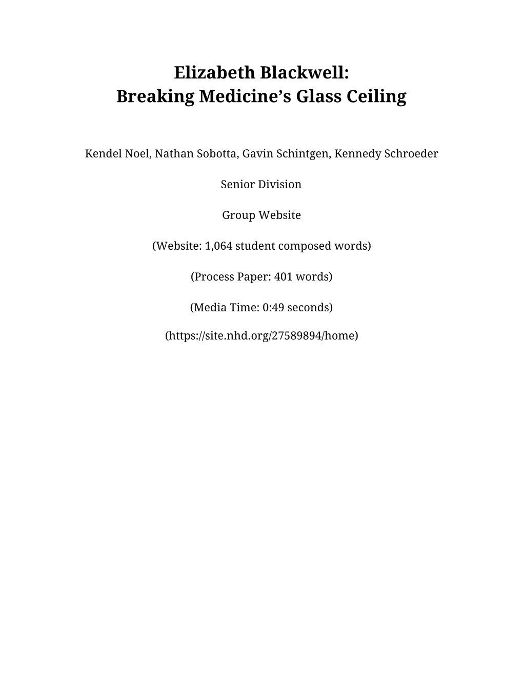 Elizabeth Blackwell: Breaking Medicine’S Glass Ceiling