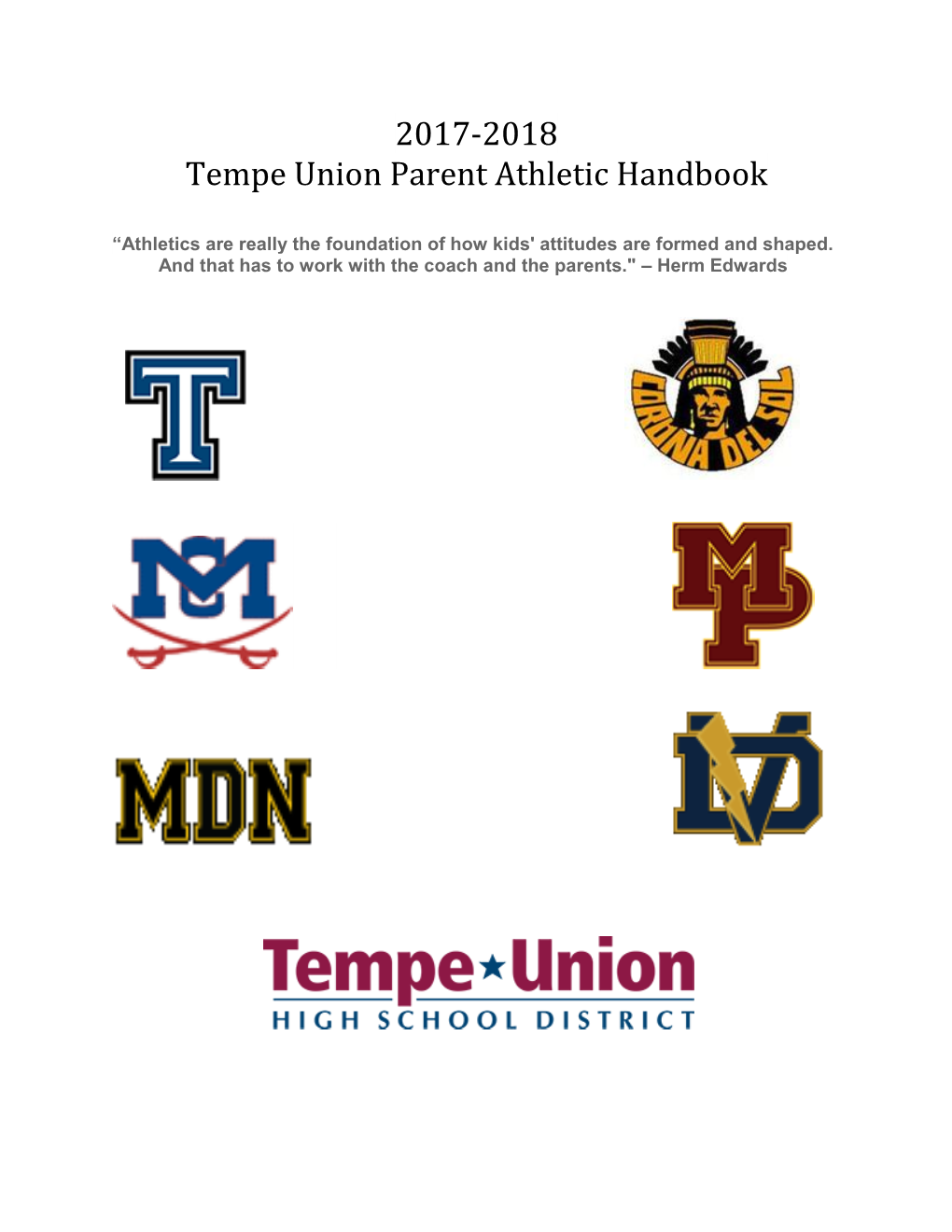 2017-2018 Tempe Union Parent Athletic Handbook