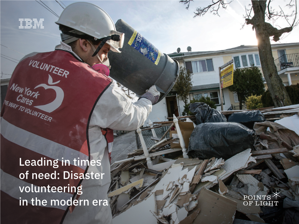 Leading in Times of Need: Disaster Volunteering in the Modern Era 1