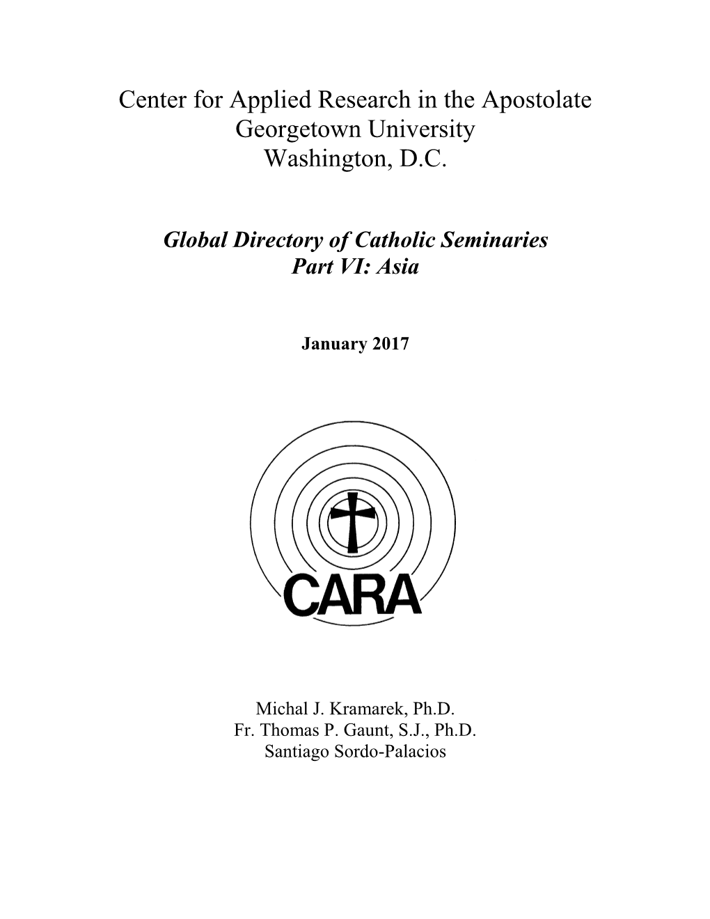 Global Directory of Catholic Seminaries Part VI: Asia