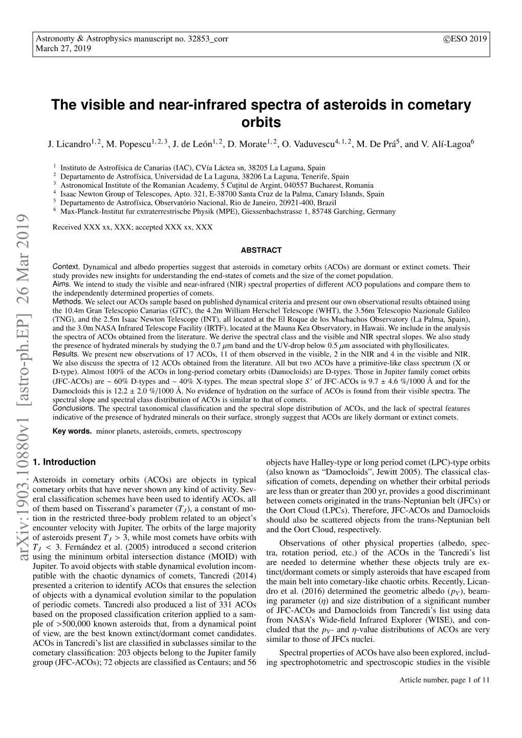 The Visible and Near-Infrared Spectra of Asteroids in Cometary Orbits J