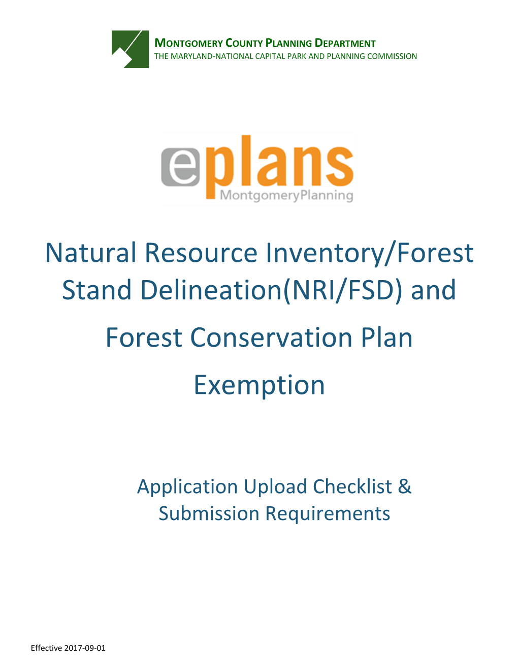 Natural Resource Inventory/Forest Stand Delineation(NRI/FSD) and Forest Conservation Plan Exemption