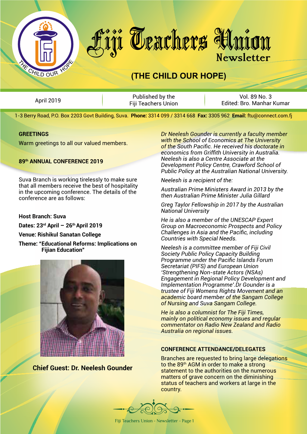 Newsletter H E E P C O H H ILD OUR (THE CHILD OUR HOPE)