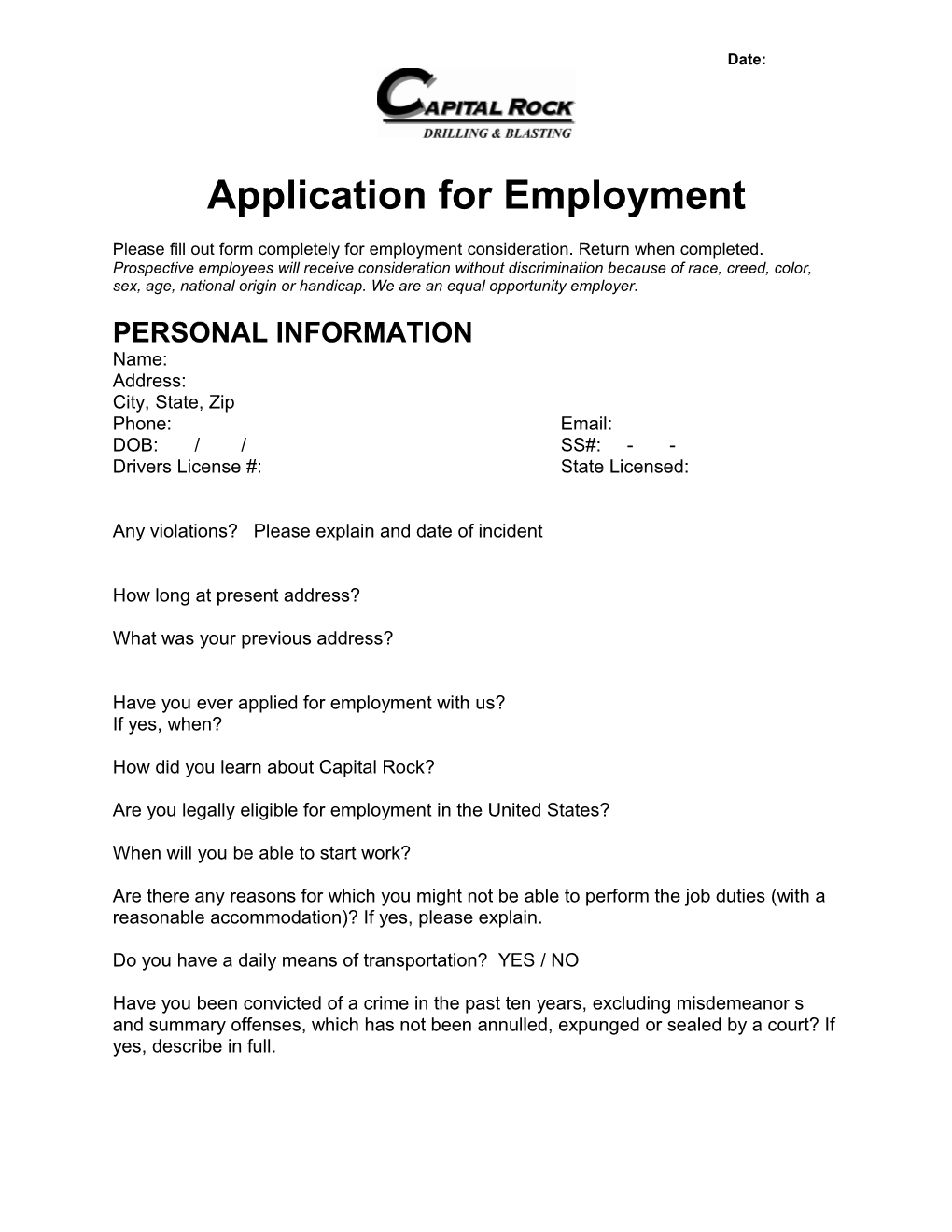 Application for Employment s54