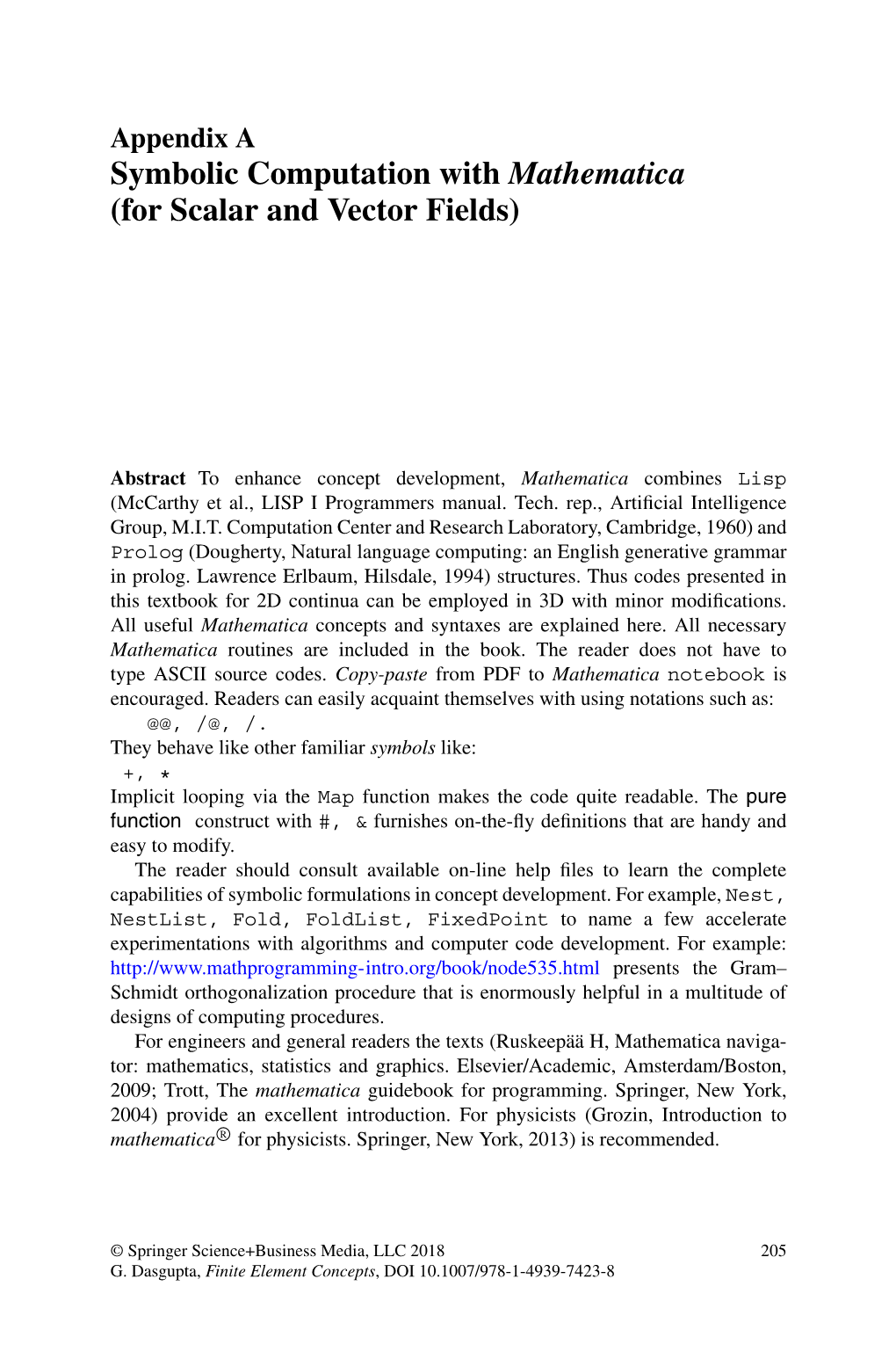 Symbolic Computation with Mathematica (For Scalar and Vector Fields)