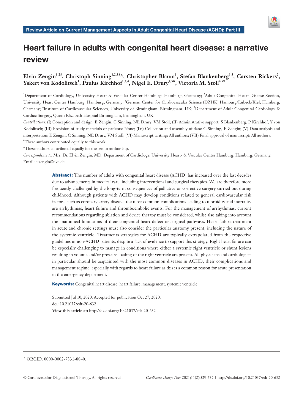 Heart Failure in Adults with Congenital Heart Disease: a Narrative Review