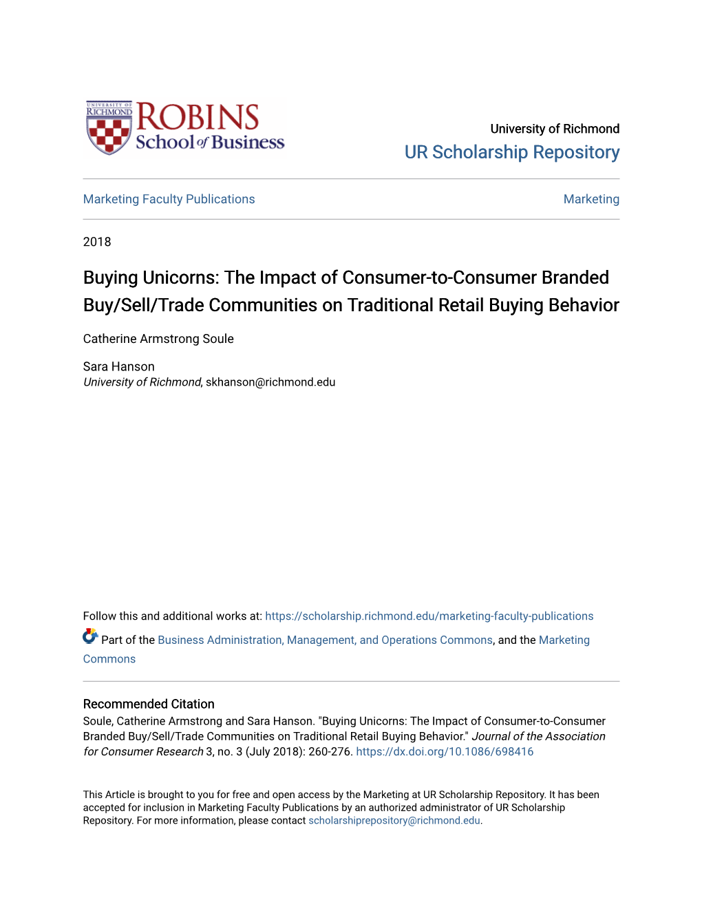 Buying Unicorns: the Impact of Consumer-To-Consumer Branded Buy/Sell/Trade Communities on Traditional Retail Buying Behavior